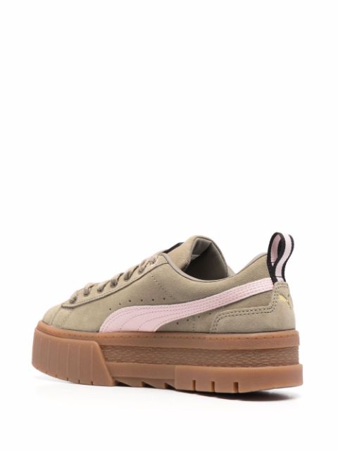 puma mayze gum sole platform sneakers in tan