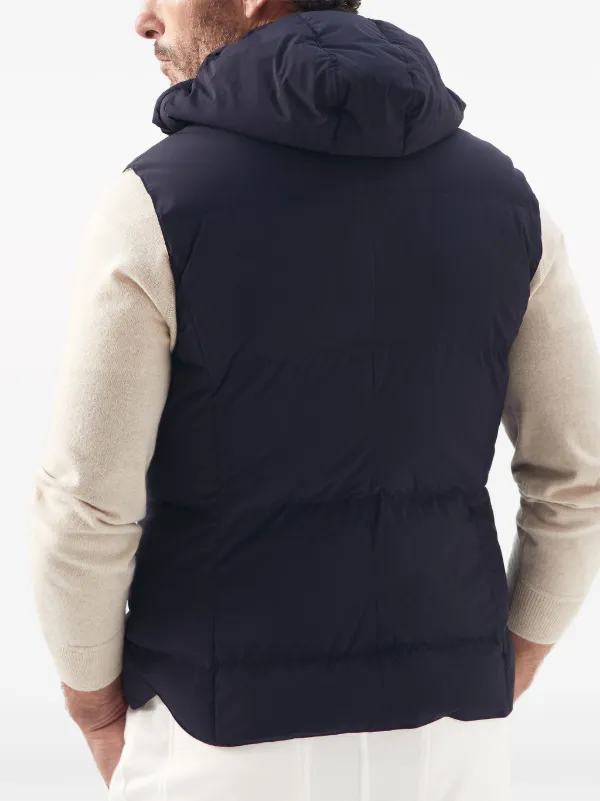 【関税＆送料込み】Brunello Cucinelli Down Hooded Waistcoat Brunello Cucinelli - Black Wool Down Hooded Vest