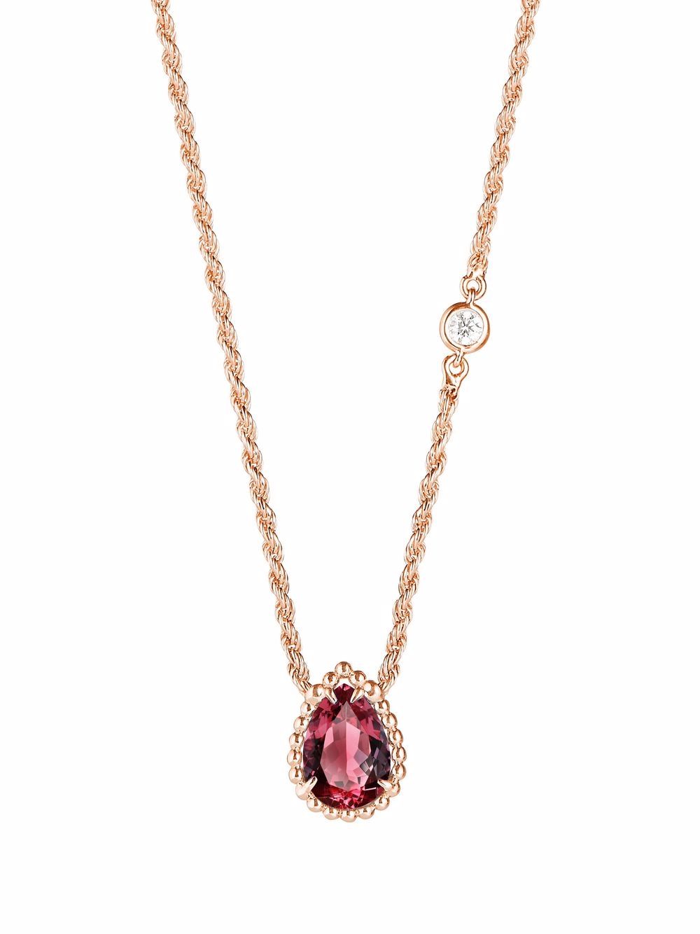 Boucheron 18kt Rose Gold Serpent Bohème Xs Motif Diamond Pendant In Pink