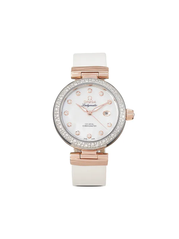 425.30.34.20.55.001 Omega DeVille Ladymatic Ladies White MOP Diamond Watch