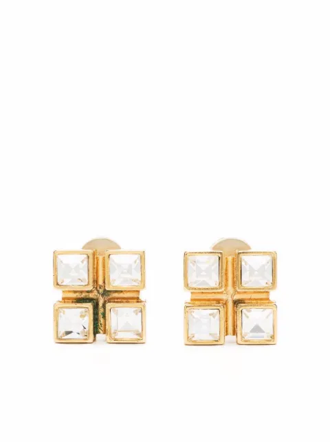 Saint Laurent Pre-Owned boucles d'oreilles à ornements en cristal (2010)