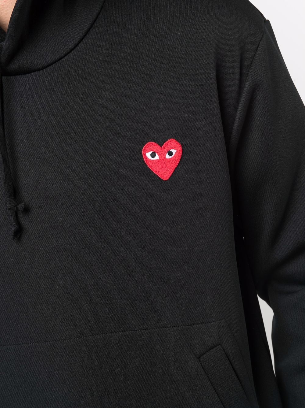 Shop Comme Des Garçons Play Heart-print Pullover Hoodie In Schwarz