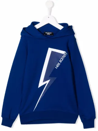 Neil Barrett Kids Thunderbolt-print Hoodie - Farfetch