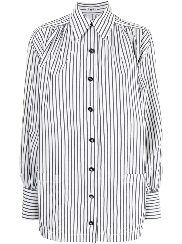 1990s Striped Oversized Shirt - Farfetch