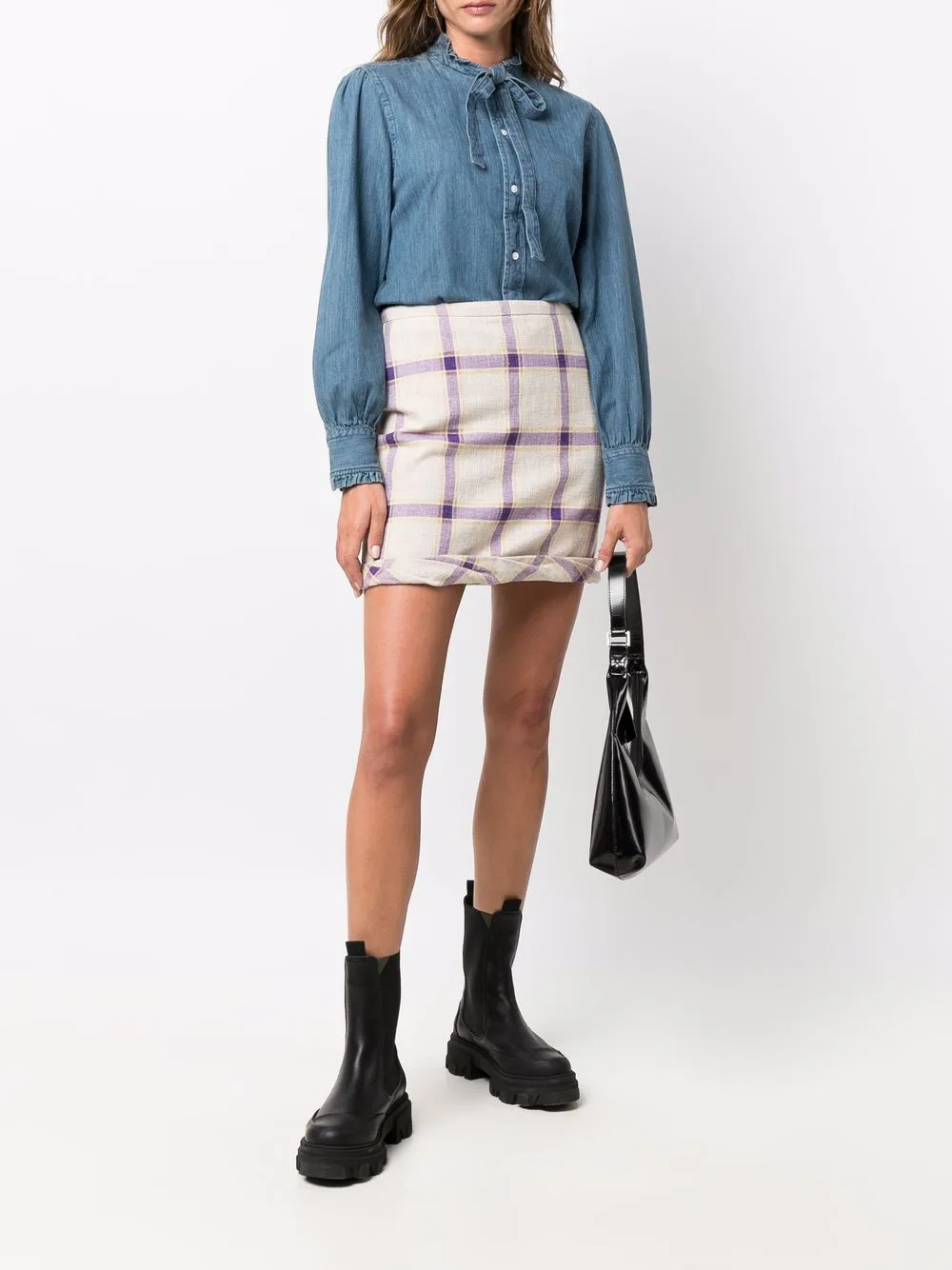 фото Polo ralph lauren джинсовая рубашка с бантом