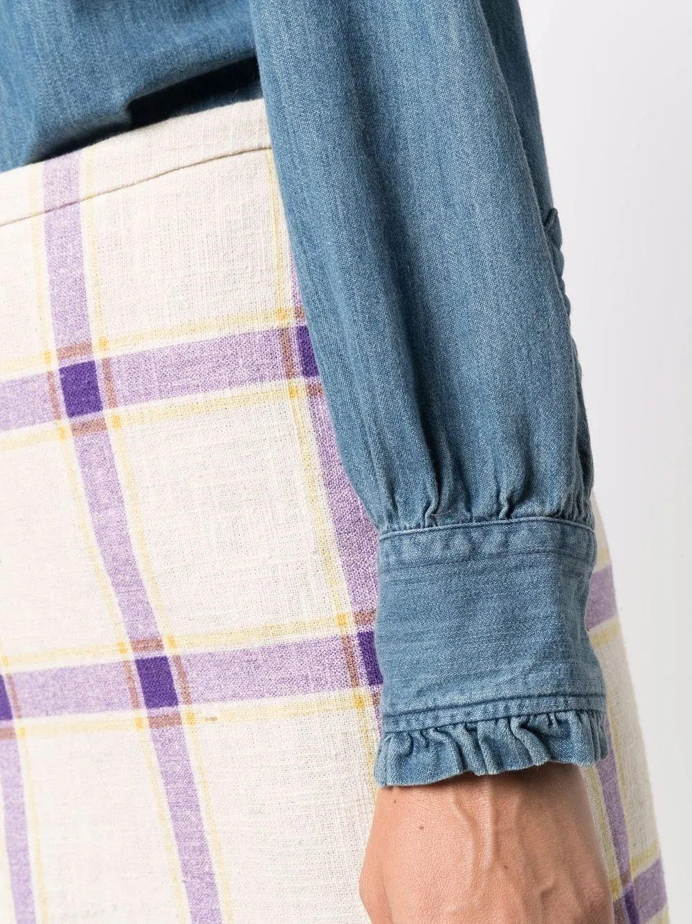 фото Polo ralph lauren джинсовая рубашка с бантом