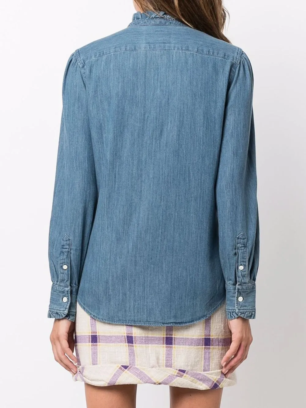 фото Polo ralph lauren джинсовая рубашка с бантом