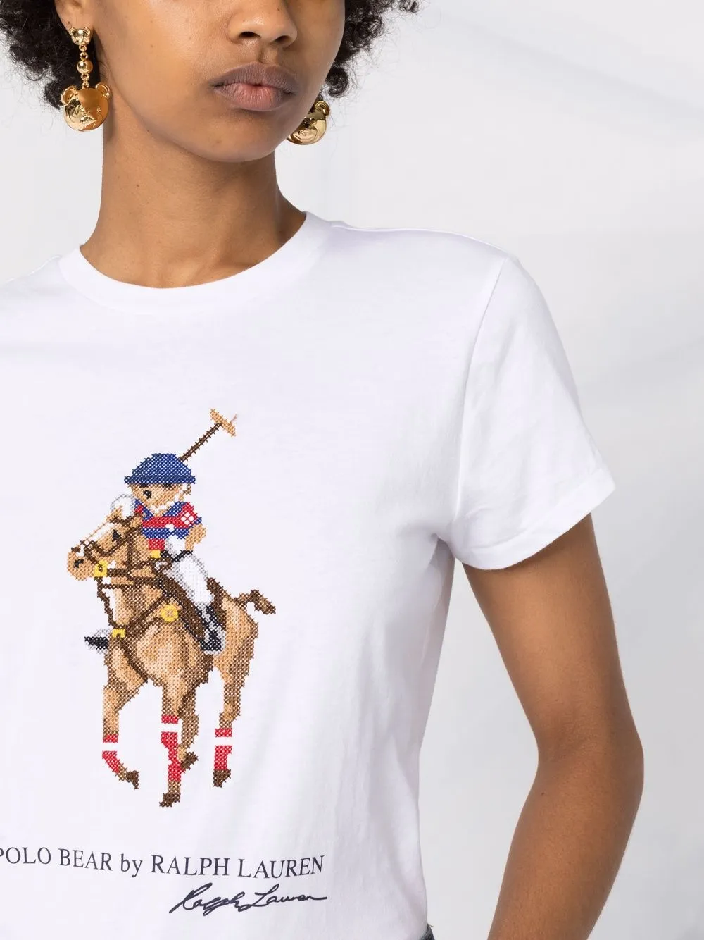 фото Polo ralph lauren футболка с принтом polo bear