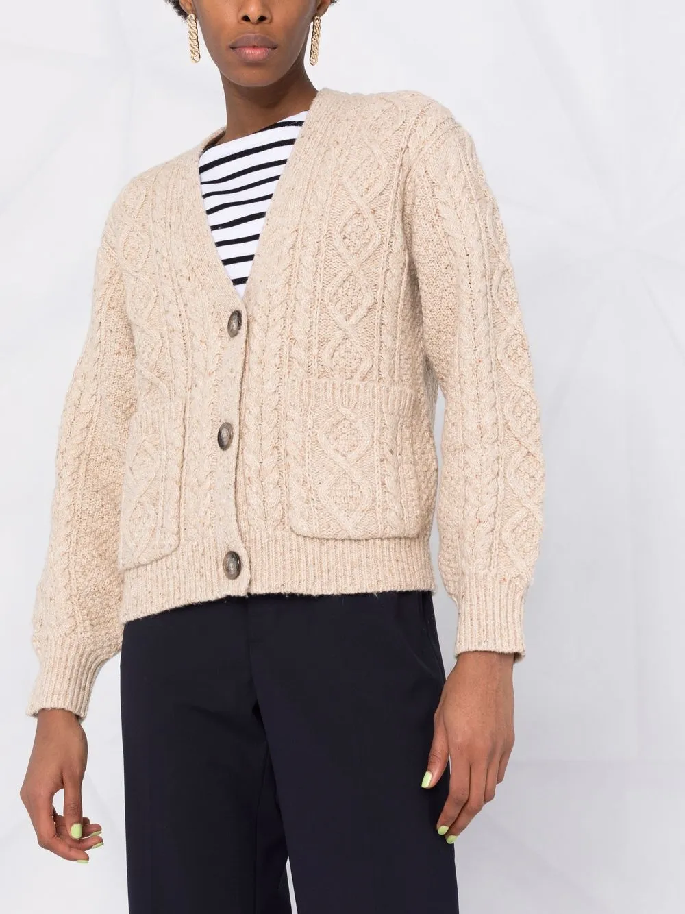 Shop Polo Ralph Lauren cable knit buttonup cardigan with Express