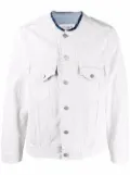 Maison Margiela raw-cut collar denim jacket - White