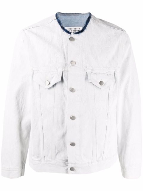 Maison Margiela raw-cut collar denim jacket Men