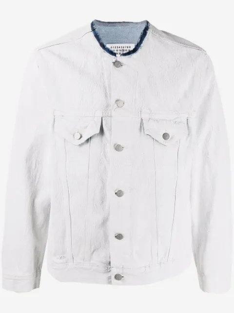 Maison Margiela chamarra de mezclilla con cuello sin rematar