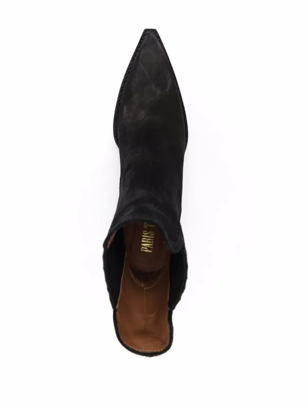 PARIS TEXAS BLACK SUEDE DALLAS ブーツ Black leather embellished toe boot - Paris Texas