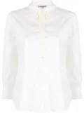 Saint Laurent Pre-Owned 2000s crop-sleeved silk shirt - White
