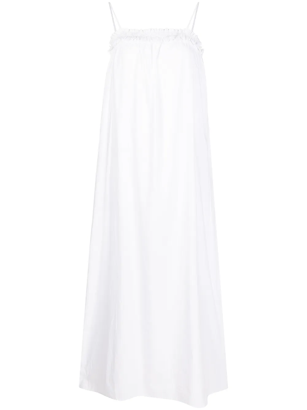 

BIRD & KNOLL vestido largo con volantes - Blanco