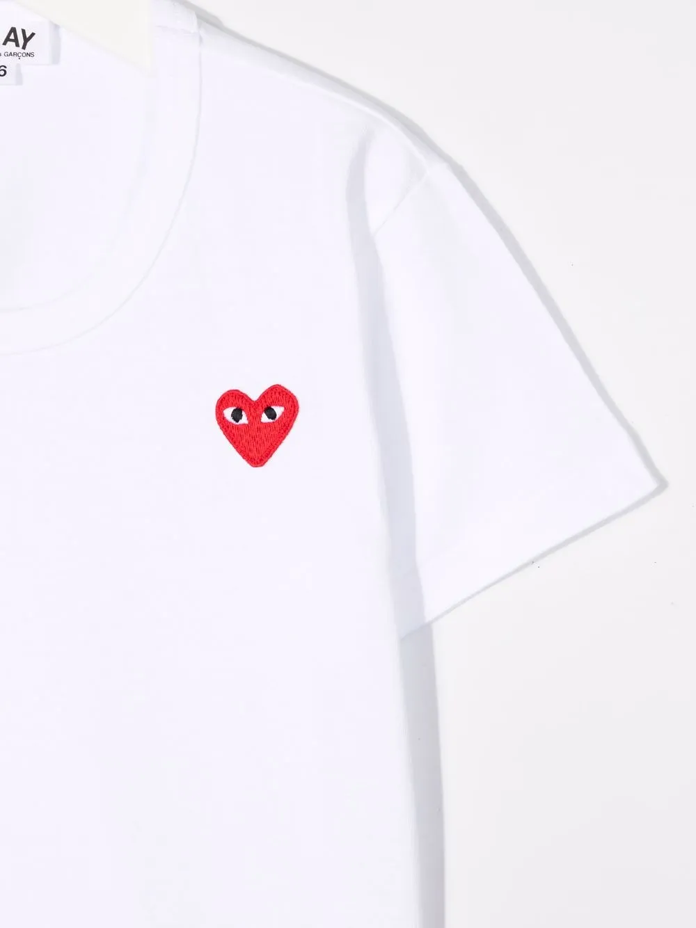 Shop Comme Des Garçons Play Heart-print Short-sleeved T-shirt In White