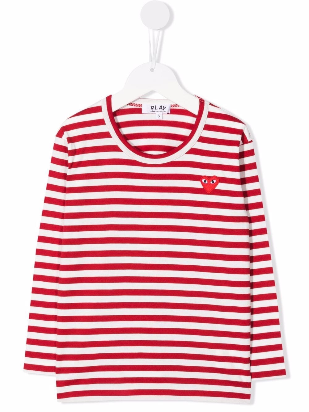 Image 1 of Comme Des Garçons Play Kids striped long-sleeved T-shirt