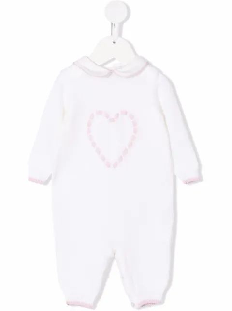 Siola heart embroidered-logo rompers
