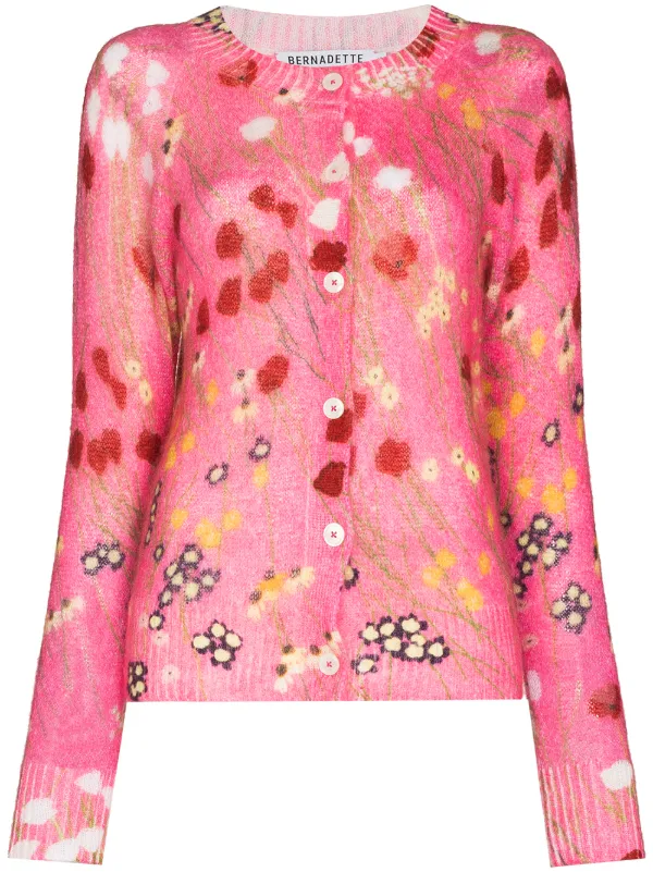 pink floral cardigan