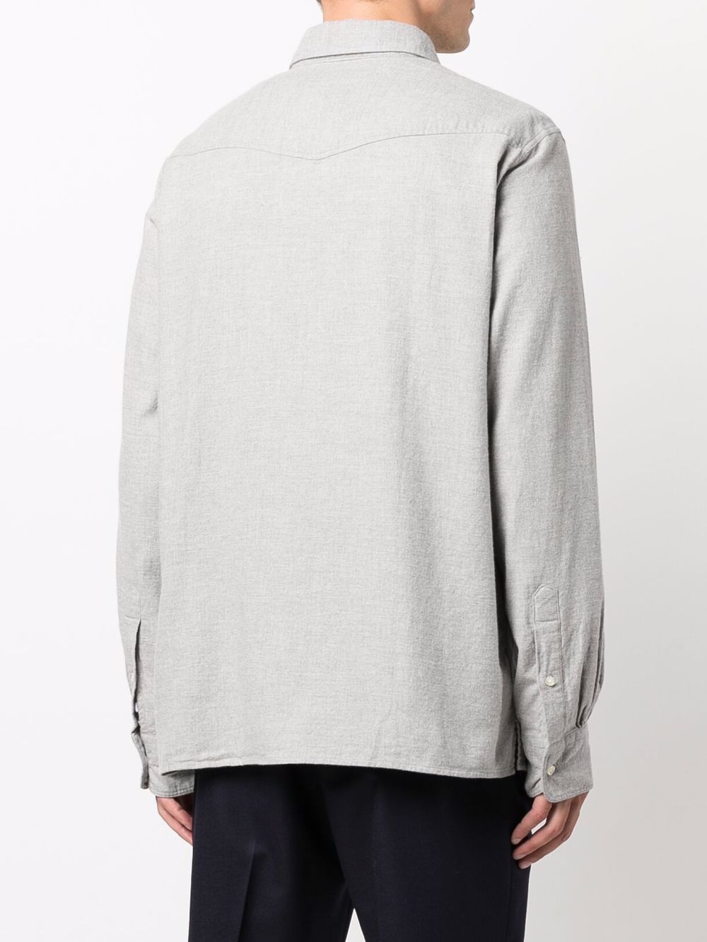 Shop Officine Generale Button-down Fitted Shirt In Grau