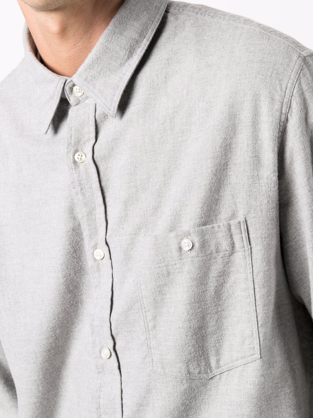 Shop Officine Generale Button-down Fitted Shirt In Grau