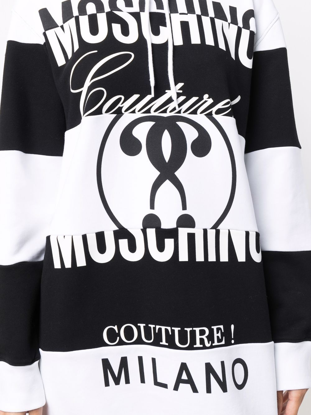 фото Moschino платье-худи с принтом double question