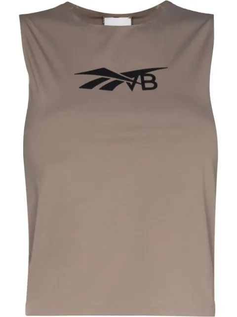 Reebok x Victoria Beckham تانك توب بطبعة شعار الماركة وبدون أكمام