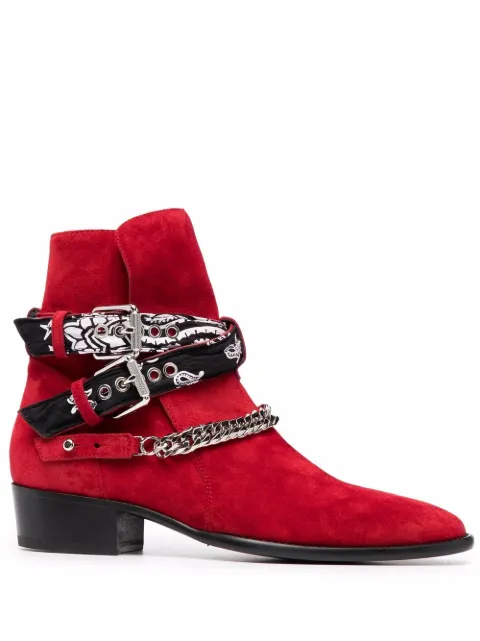 AMIRI Bandana Buckle suede ankle boots 