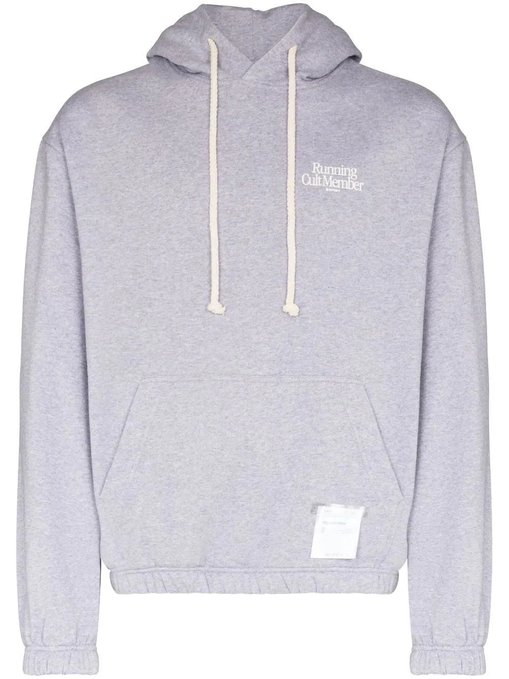 

Satisfy logo-embroidered organic cotton hoodie - Grey