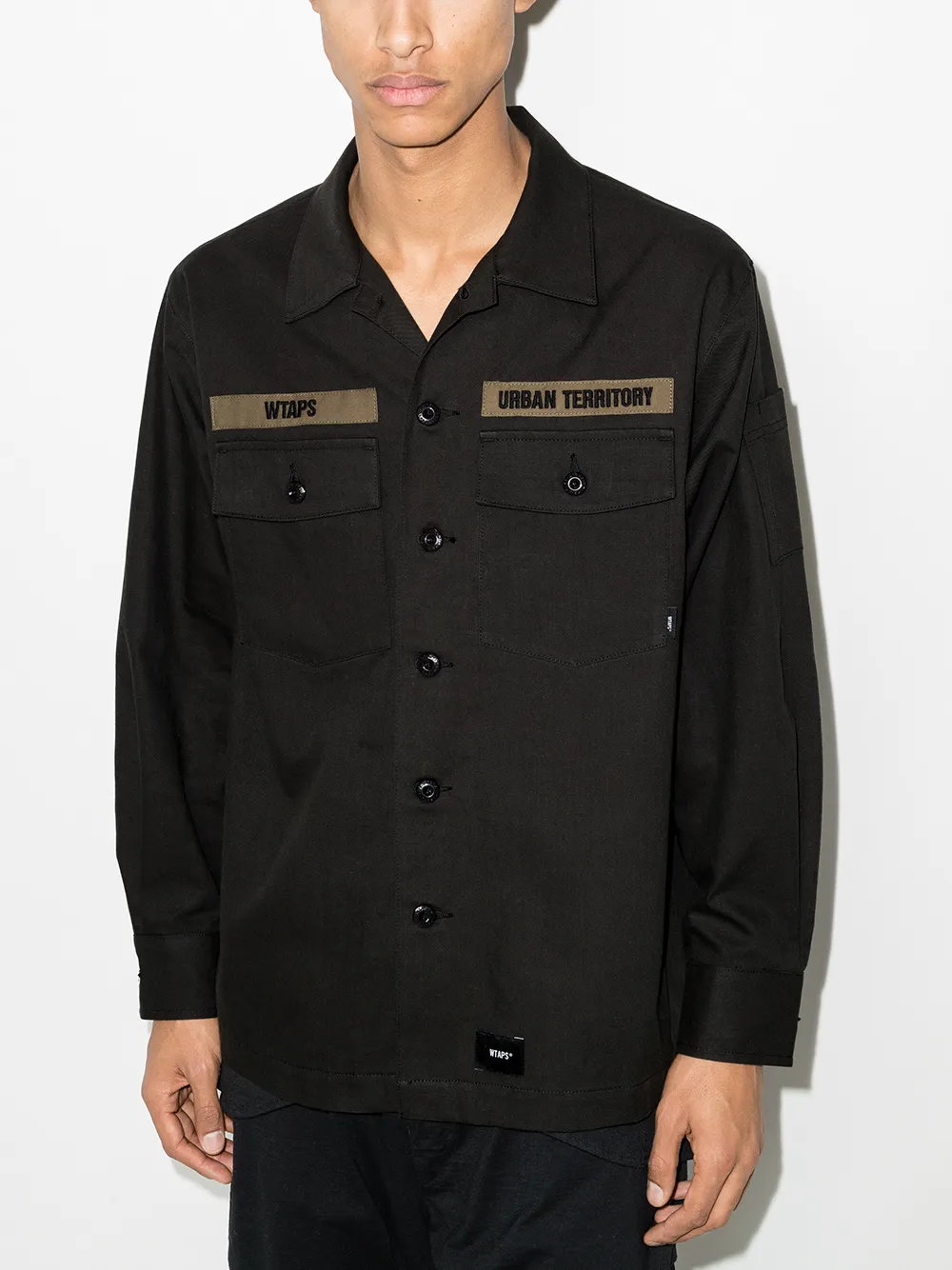 Buds logo-patch cotton shirt