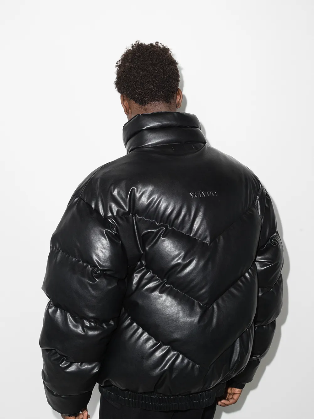 Chevron-quilted puffer jacket