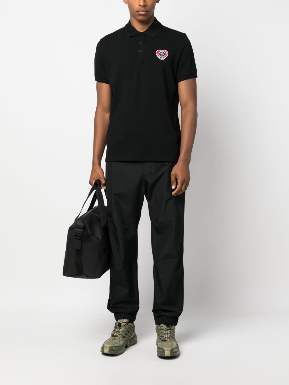 Image 2 of Moncler logo-patch polo shirt