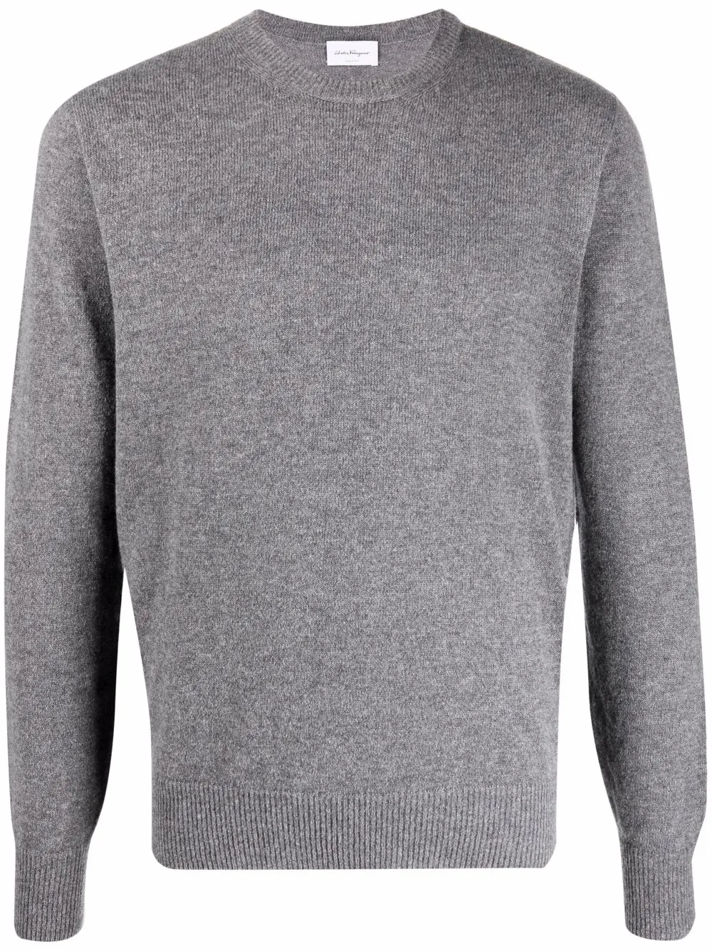 

Ferragamo fine-knit ribbed-trim jumper - Grey