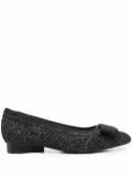 Ferragamo 25mm bow-detail pointed-toe pumps - Black