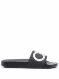 Ferragamo Gancini-print open-toe slides - Black