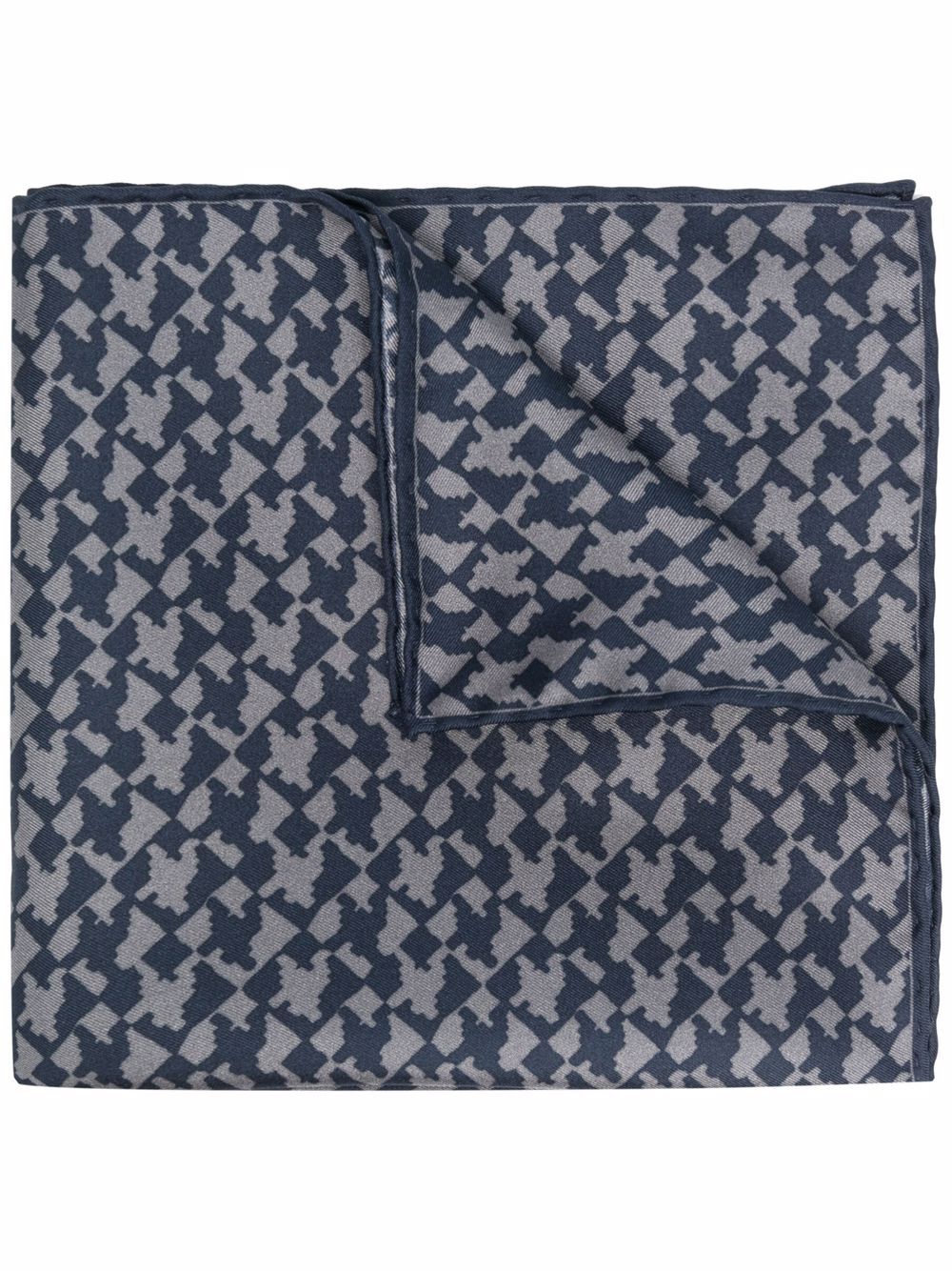 фото Canali шелковый платок с абстрактным принтом