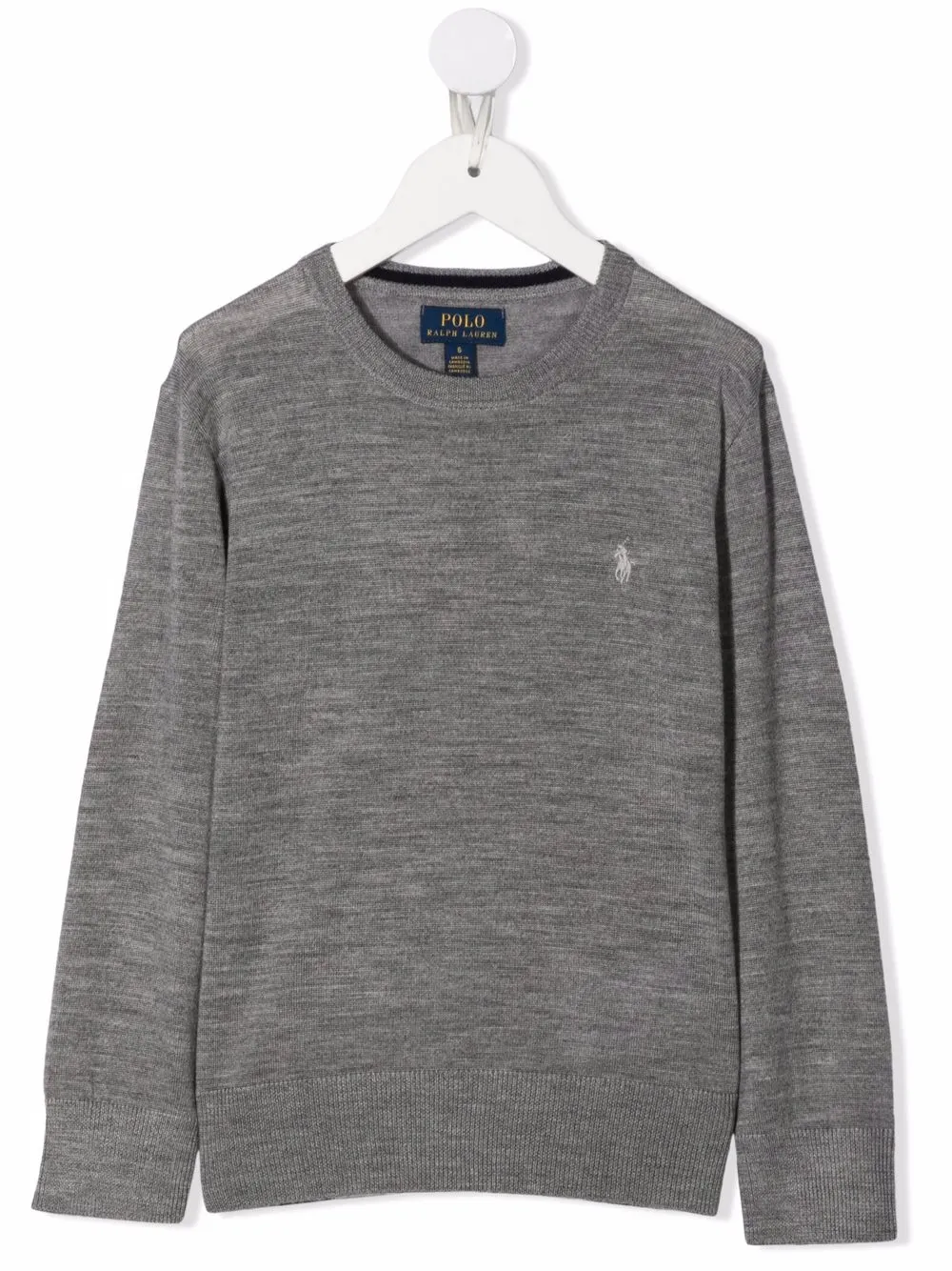 

Ralph Lauren Kids suéter con logo bordado - Gris