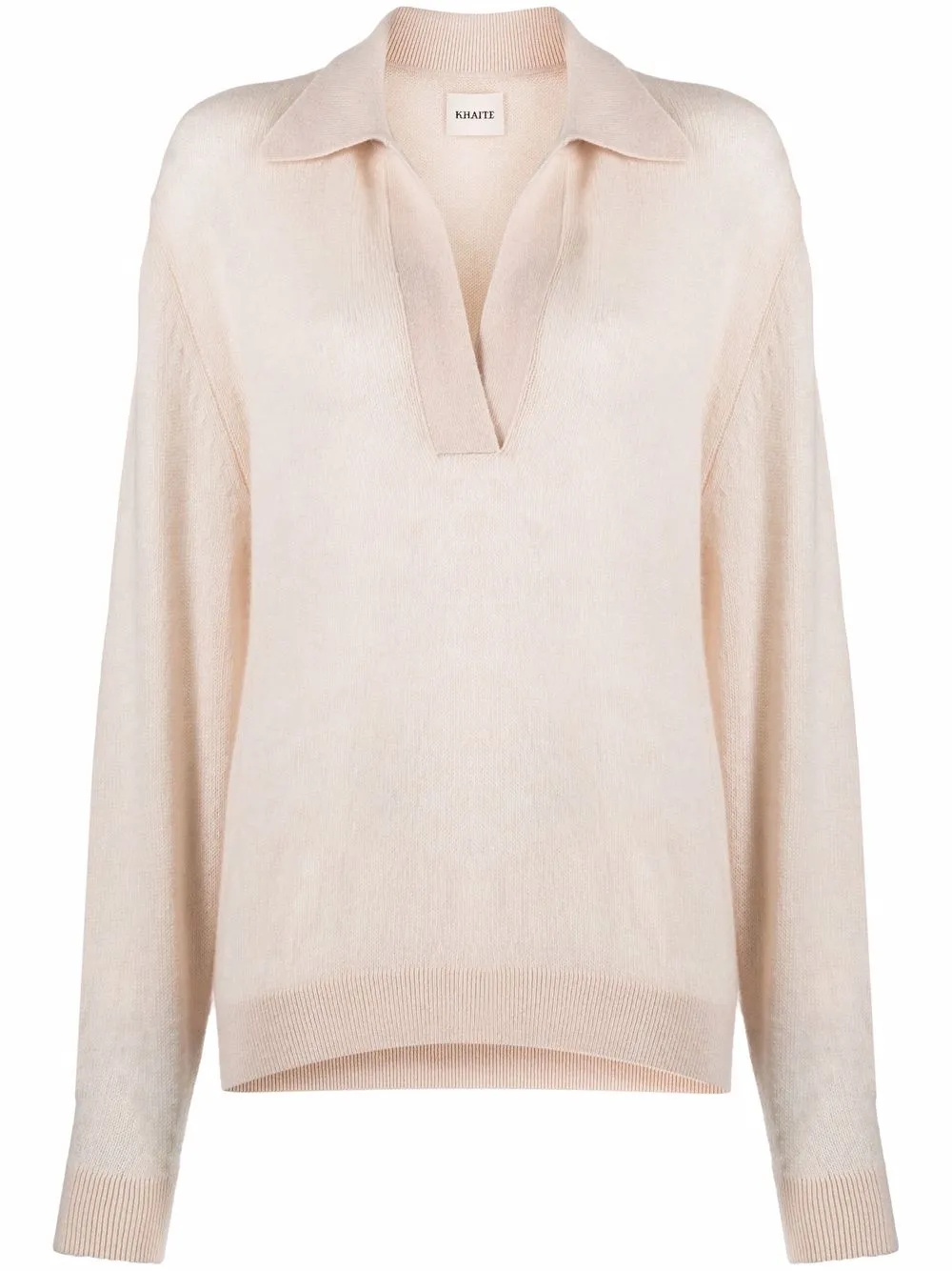 

KHAITE wingtip-collar cashmere jumper - Neutrals