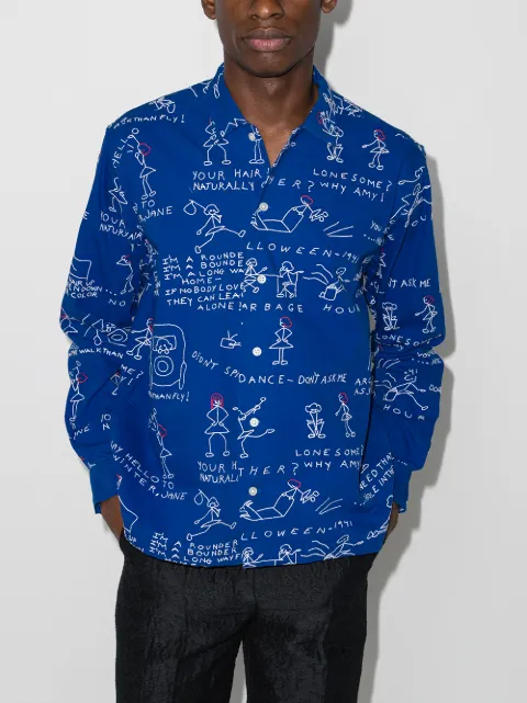 Shop BODE Doodle Scene print shirt with 