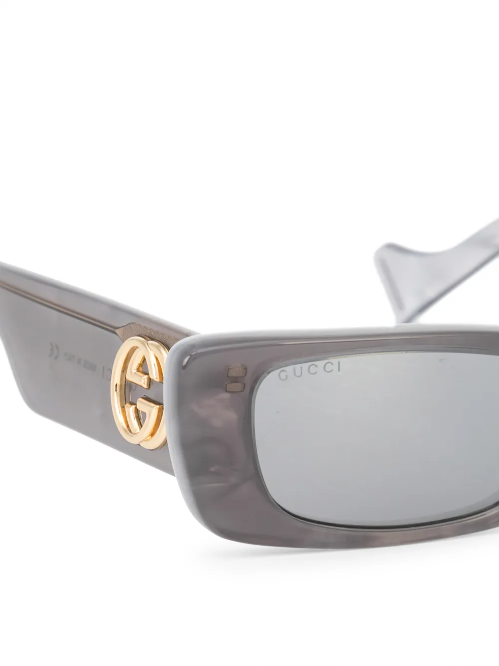 Gucci Eyewear Zonnebril met rechthoekig montuur Grijs
