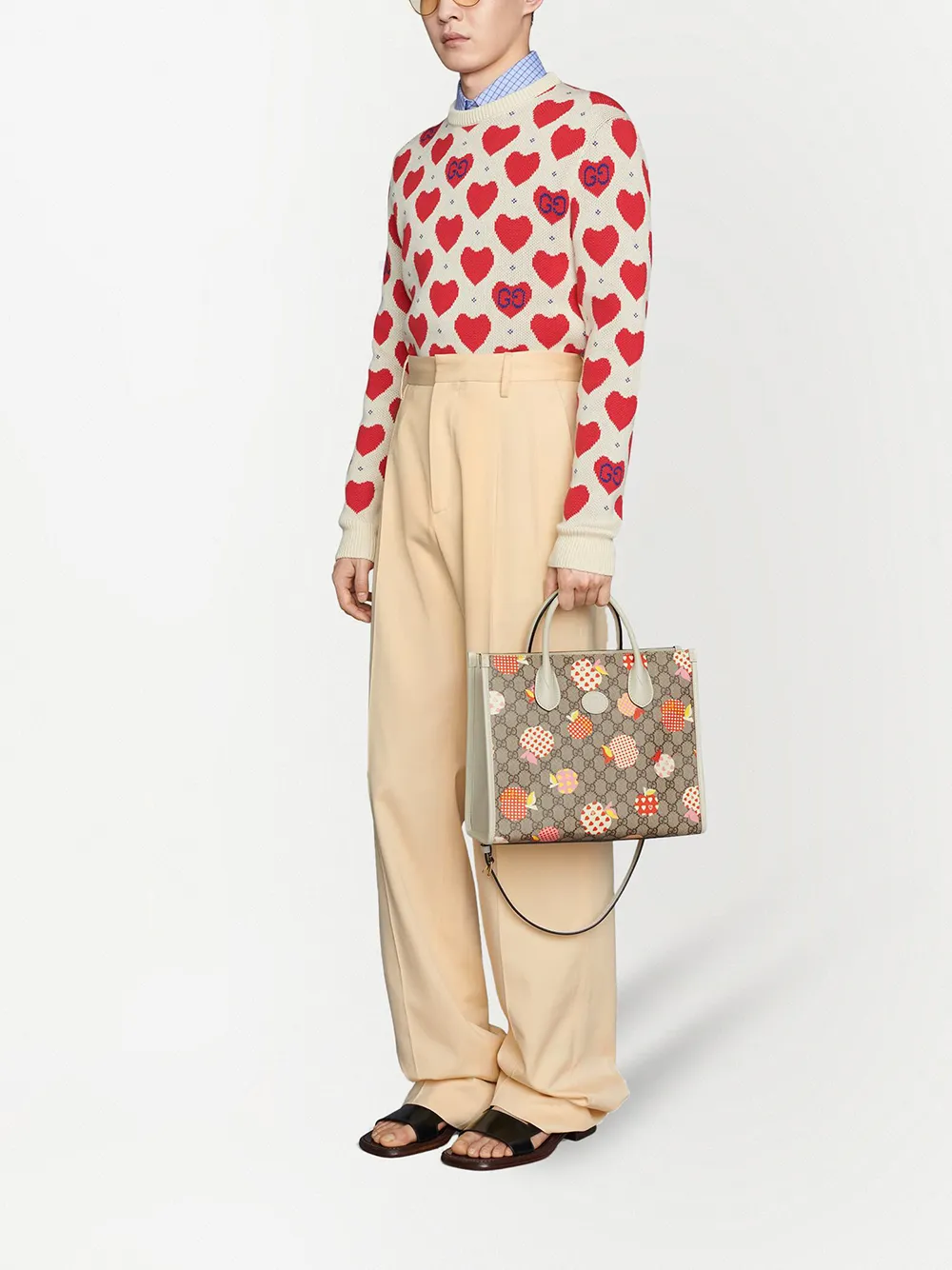 Image 2 of Gucci apple-print tote bag