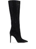 Paris Texas Holly 105mm crystal-embellished boots - Black