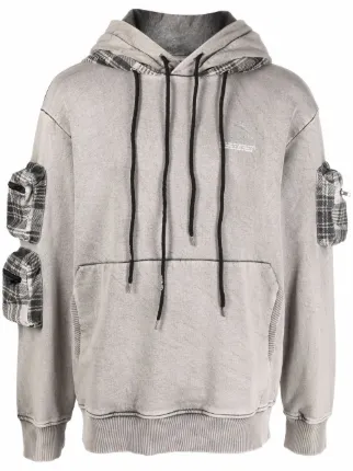 Shop Mauna Kea plaid-check panel hoodie 