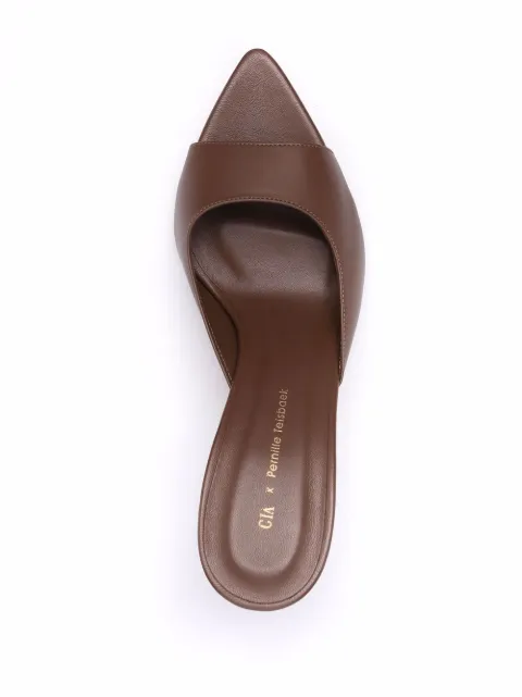 gia borghini gia x rhw woven leather toe loop mules