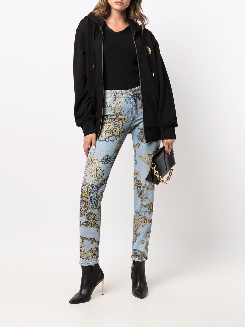 фото Versace jeans couture джинсы скинни с графичным принтом