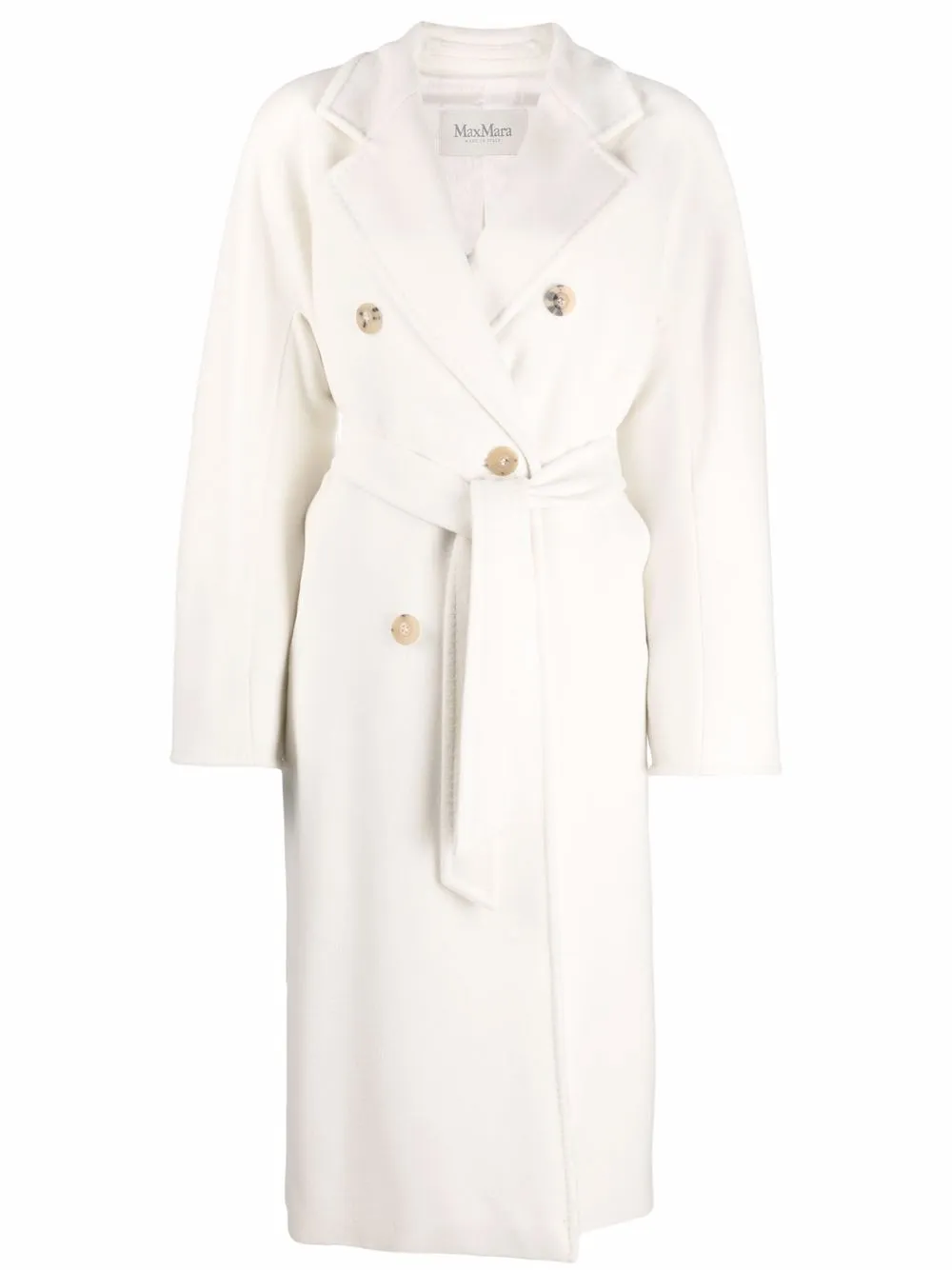 Max Mara ベルテッド ダブルコート - ホワイト Max Mara ベルテッド ダブルコート - ホワイト