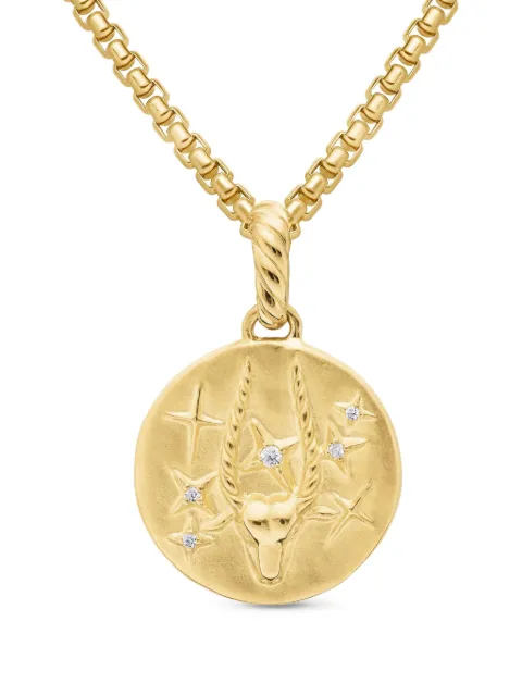 David Yurman dije amuleto Capricorn en oro amarillo de 18kt con diamantes de 28.7mm