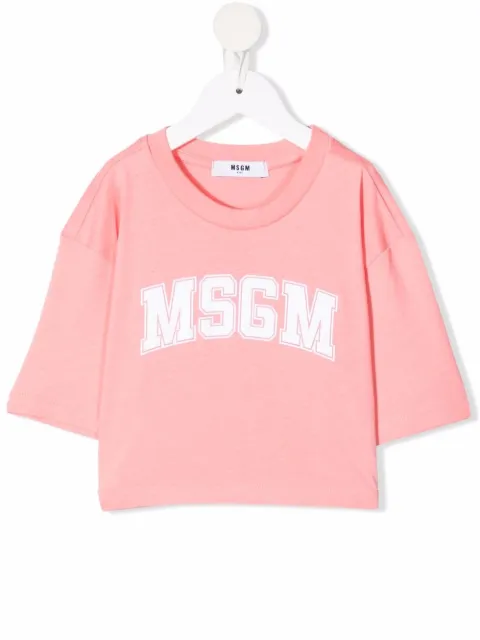 MSGM Kids logo-print cotton T-Shirt