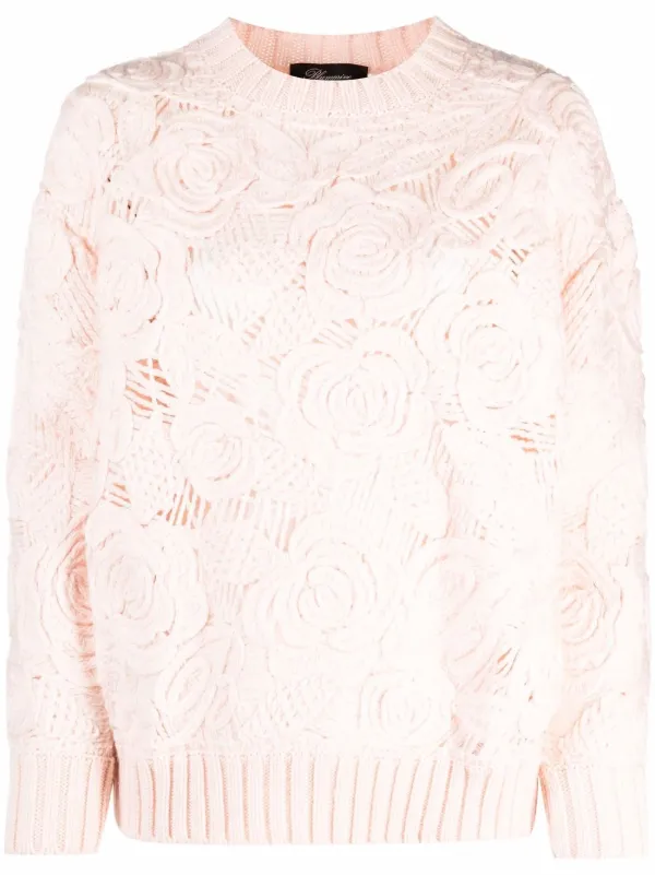 rose embroidered sweater