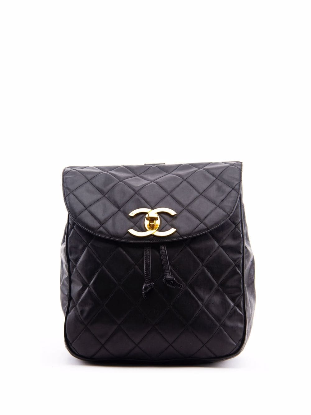 1990s CC turn-lock diamond-quilted backpack